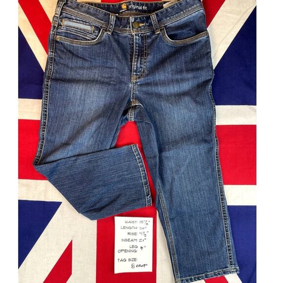 CARHARTT Womens Denim Crop Jeans (8) (31x30)‎ Capri Original Fit Modern Utility - Picture 5 of 7